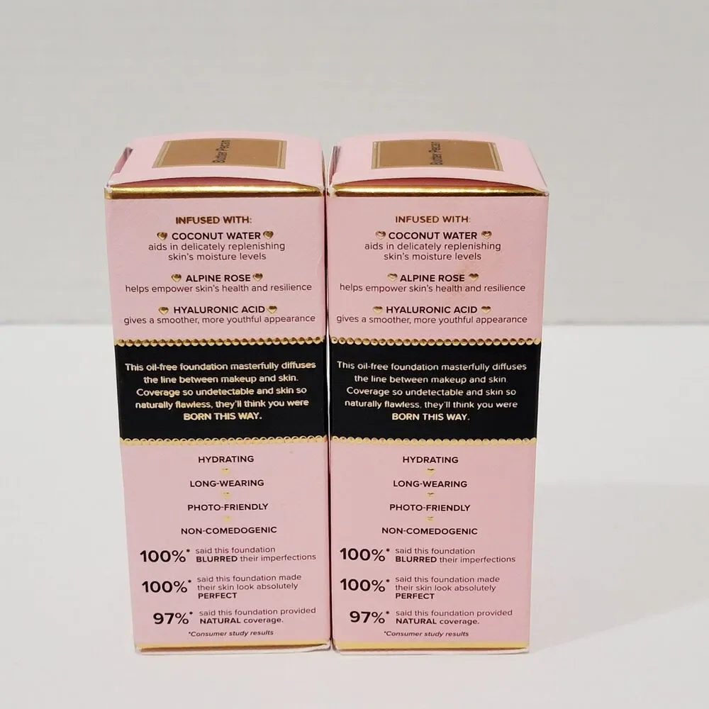 Too Faced Born This Way BUTTER PECAN Undetectable Foundation 1.0 Fl Oz Lot of 2